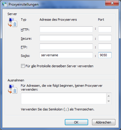 Network configuration for tor in windows 7